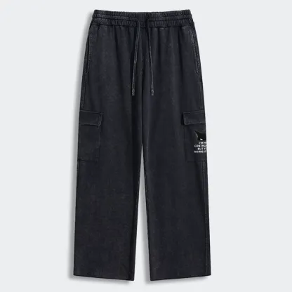 Tokyo-Tiger Control Freak Funny Washed Utility Sweatpants