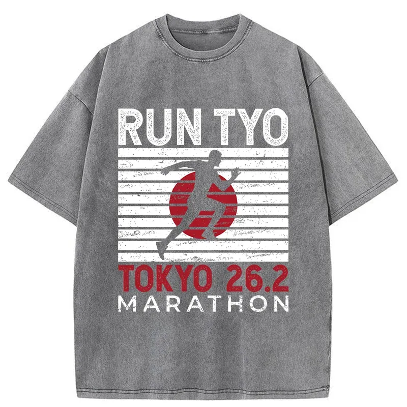 Tokyo-Tiger Tokyo Marathon Washed T-Shirt
