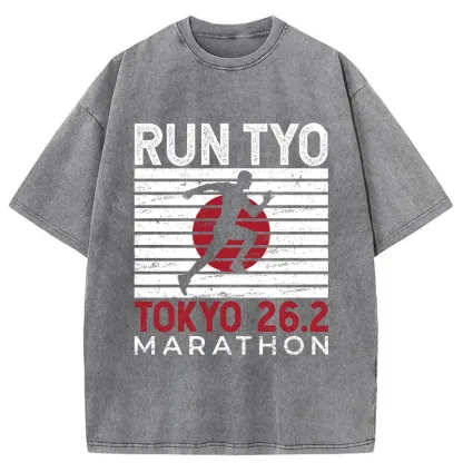 Tokyo-Tiger Tokyo Marathon Washed T-Shirt