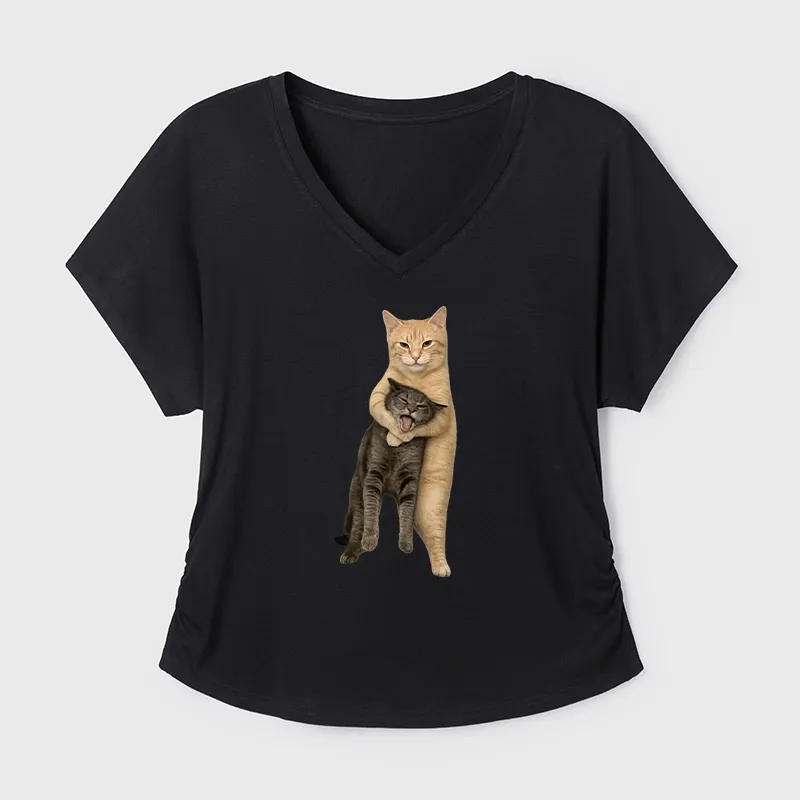 Tokyo-Tiger Orange Cat’s Tight Embrace Modal Dolman Sleeve T-Shirt Sale
