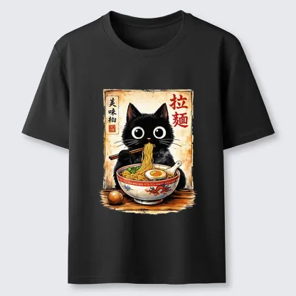 Tokyo-Tiger Cute Cat Slurping Ramen Classic T-Shirt
