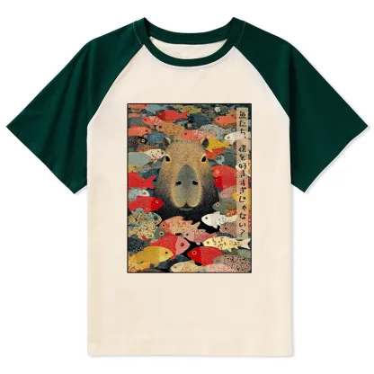 Tokyo-Tiger Am I Too Lovable? Raglan T-shirt