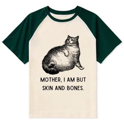 Tokyo-Tiger Skin & Bones Cat Raglan T-shirt
