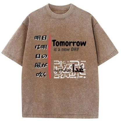 Tokyo-Tiger Japanese Proverb Washed T-Shirt