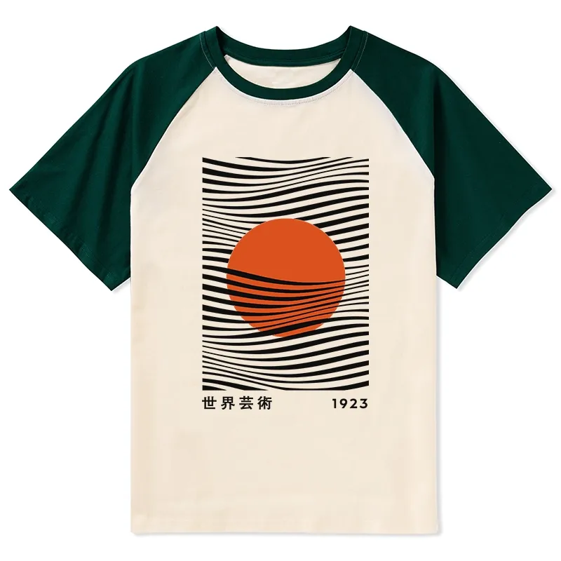 Tokyo-Tiger Minimalist Art Sun Raglan T-shirt Sale