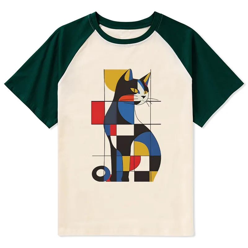 Tokyo-Tiger Mondrian Cat Raglan T-shirt Sale