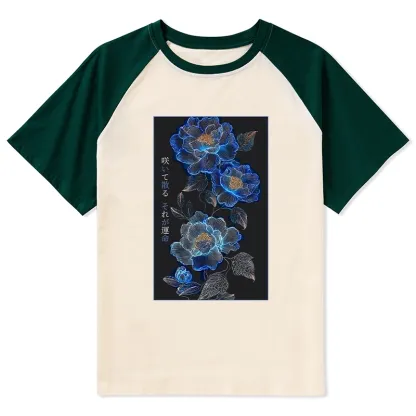 Tokyo-Tiger The Sea Of Flowers In The Darkness Raglan T-shirt