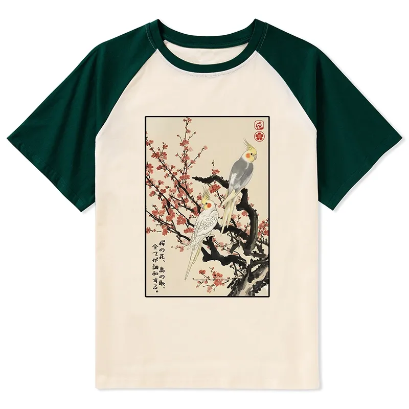 Tokyo-Tiger Whispers of Silent Blossoms Raglan T-shirt