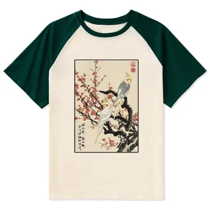 Tokyo-Tiger Whispers of Silent Blossoms Raglan T-shirt