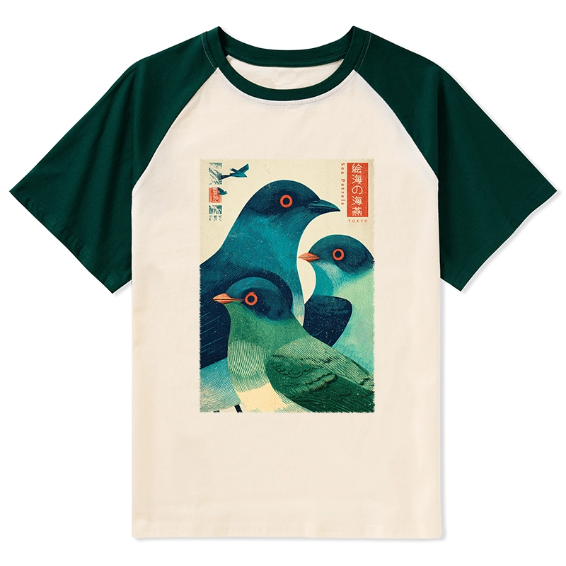 Tokyo-Tiger Petrels Of The Painted Sea Raglan T-shirt