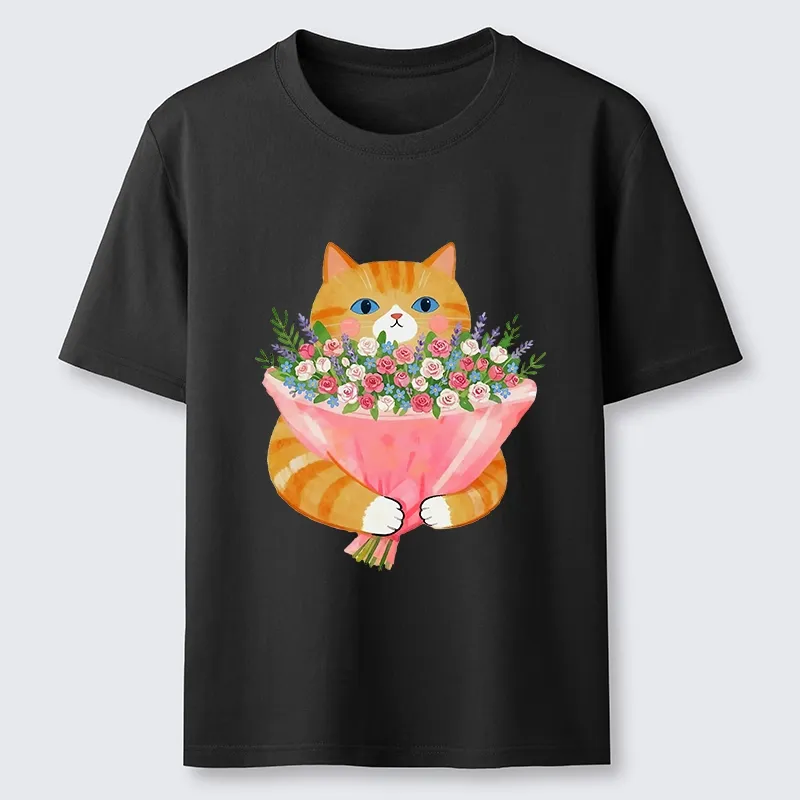 Tokyo-Tiger Cozy Cat Offering A Bouquet Classic T-Shirt