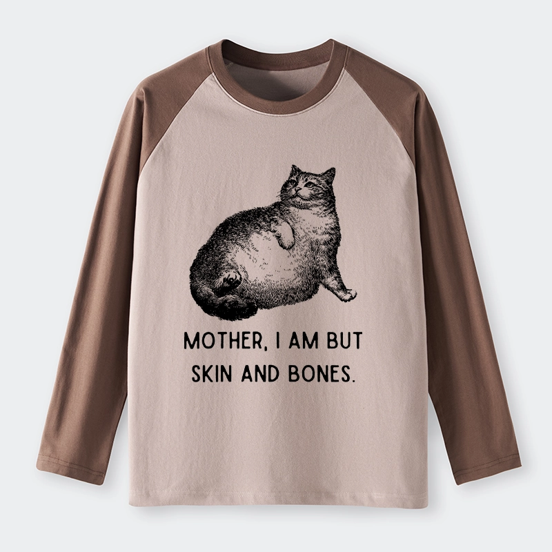 Tokyo-Tiger Skin & Bones Cat Raglan Long Sleeve T-shirt