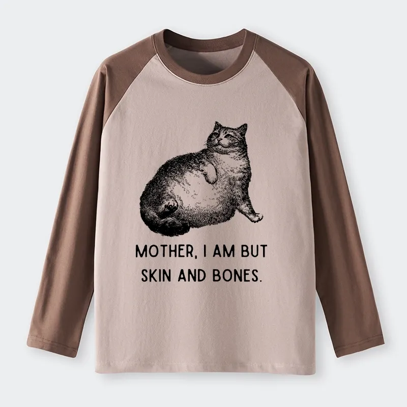 Tokyo-Tiger Skin & Bones Cat Raglan Long Sleeve T-shirt Sale