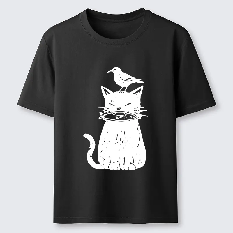 Tokyo-Tiger Black Cat With Fish And Bird Classic T-Shirt