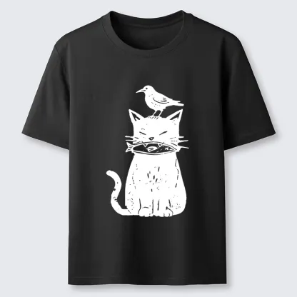 Tokyo-Tiger Black Cat With Fish And Bird Classic T-Shirt
