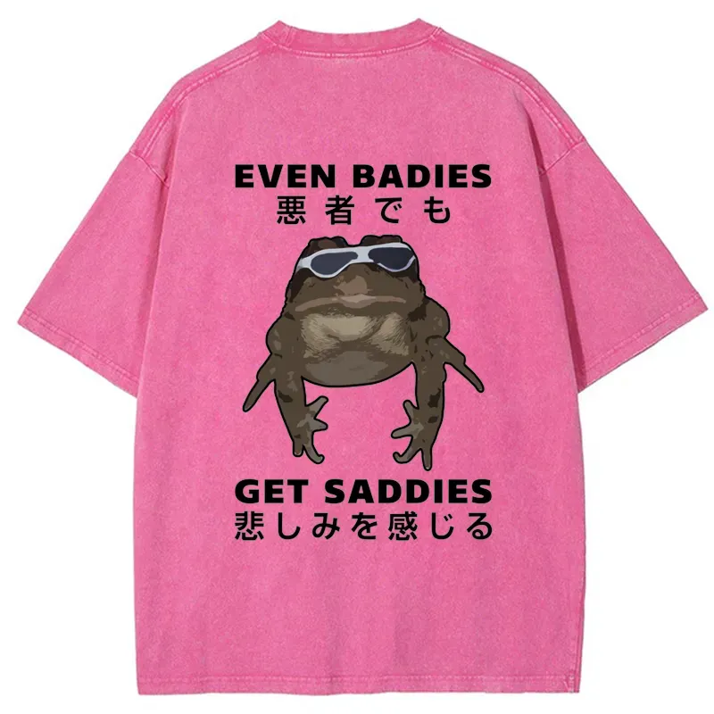 Tokyo-Tiger Even Baddies Get Saddies Back Washed T-Shirt