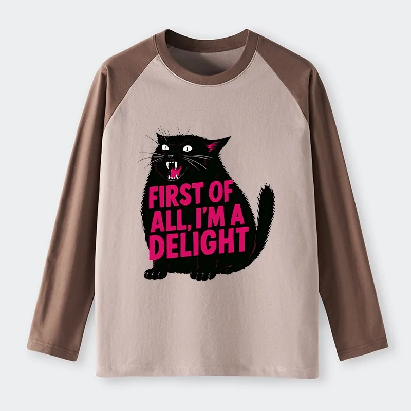 Tokyo-Tiger Roaring Black Cat Raglan Long Sleeve T-shirt Sale