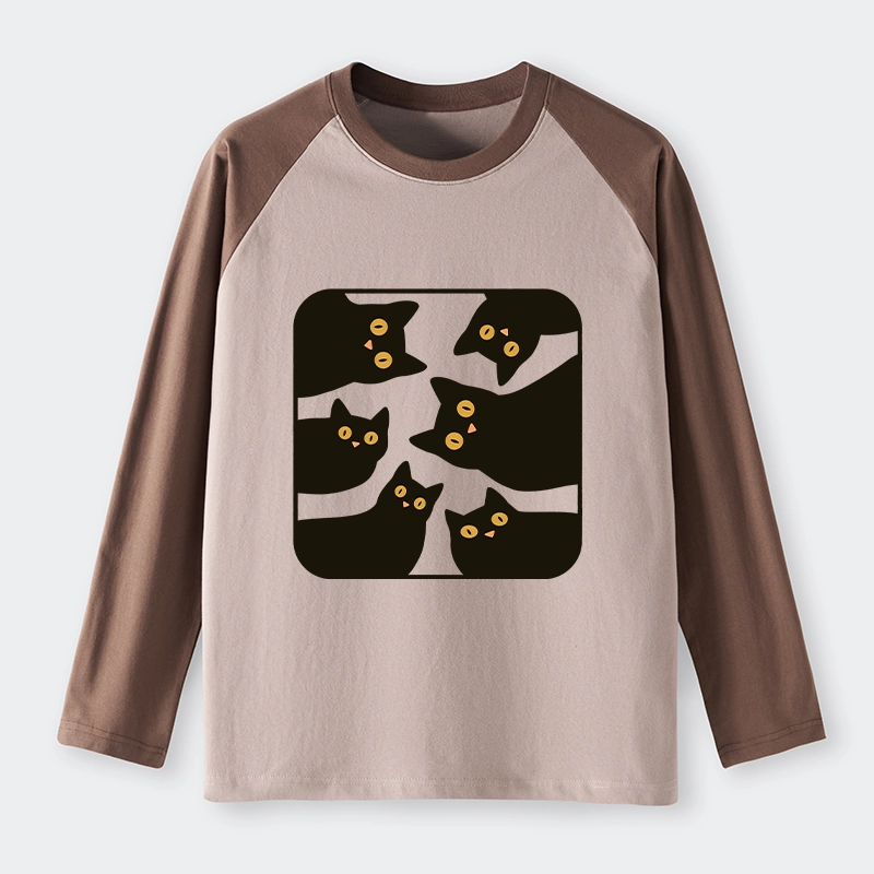 Tokyo-Tiger Cats Are Watching You Raglan Long Sleeve T-shirt