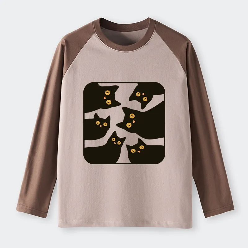 Tokyo-Tiger Cats Are Watching You Raglan Long Sleeve T-shirt