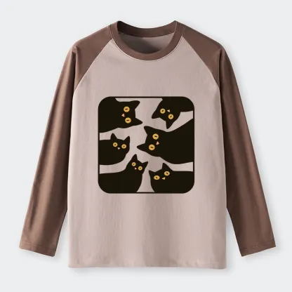 Tokyo-Tiger Cats Are Watching You Raglan Long Sleeve T-shirt