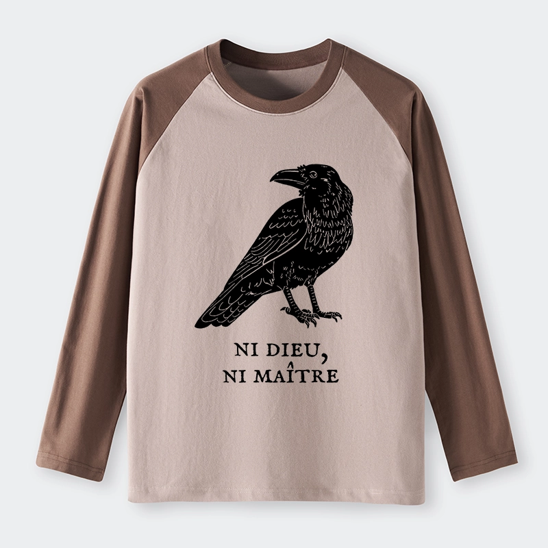 Tokyo-Tiger Crow Have A Strong Sense Of Self Raglan Long Sleeve T-shirt