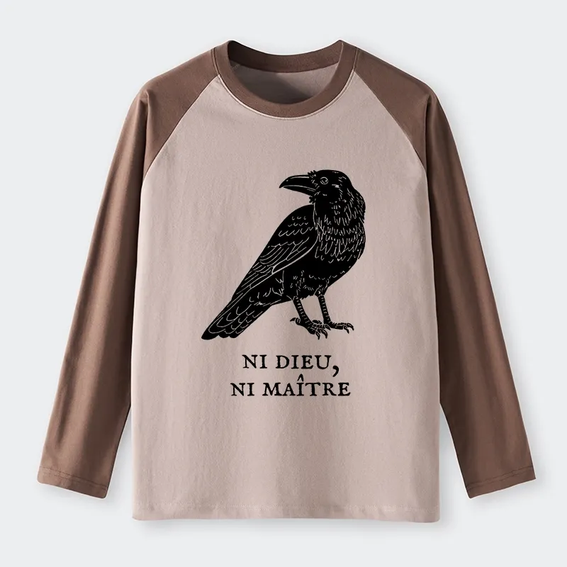 Tokyo-Tiger Crow Have A Strong Sense Of Self Raglan Long Sleeve T-shirt