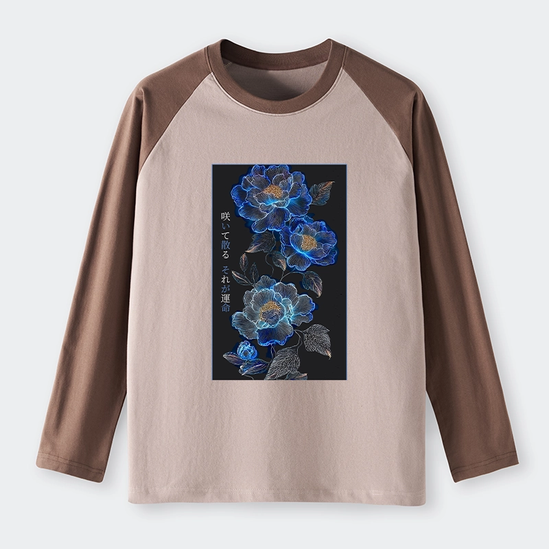 Tokyo-Tiger The Sea Of Flowers In The Darkness Raglan Long Sleeve T-shirt