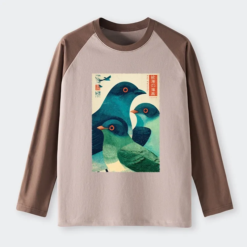 Tokyo-Tiger Petrels Of The Painted Sea Raglan Long Sleeve T-shirt