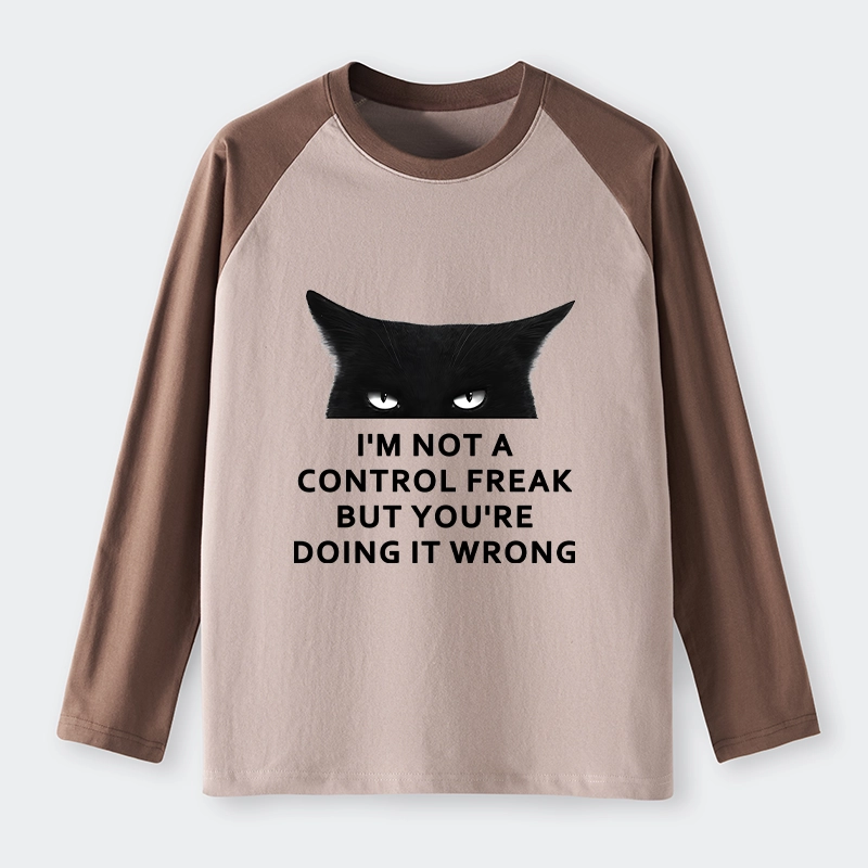 Tokyo-Tiger Control Freak Funny Raglan Long Sleeve T-shirt