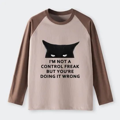 Tokyo-Tiger Control Freak Funny Raglan Long Sleeve T-shirt