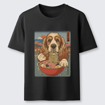 Tokyo-Tiger Dog Slurping Ramen In Japanese Style Classic T-Shirt