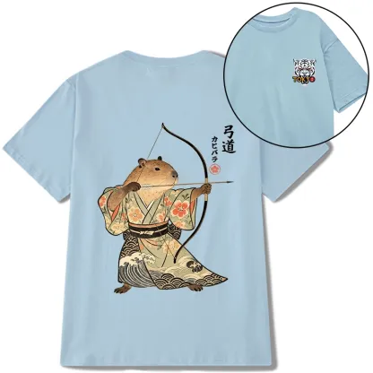 Tokyo-Tiger Capybara Archery Front Back Classic T-Shirt