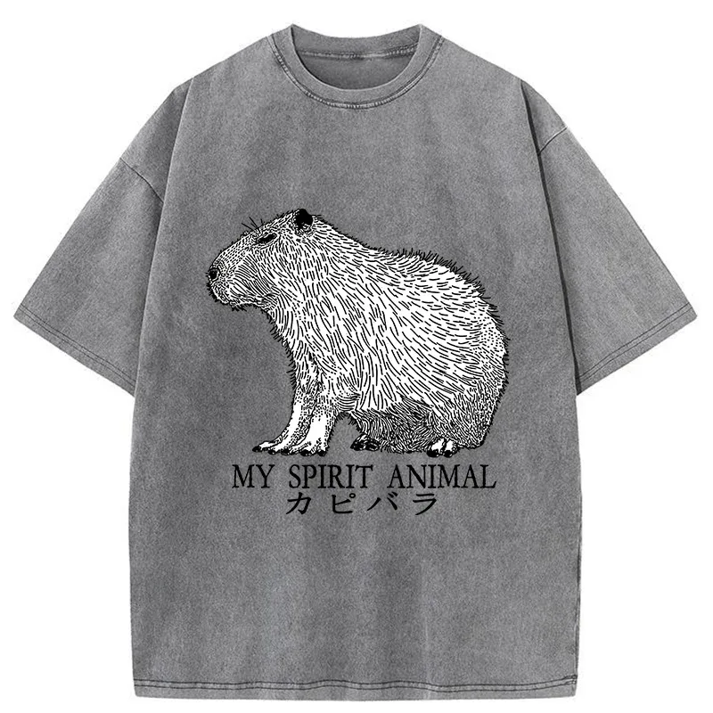 Tokyo-Tiger Capybara Spirit Washed T-Shirt