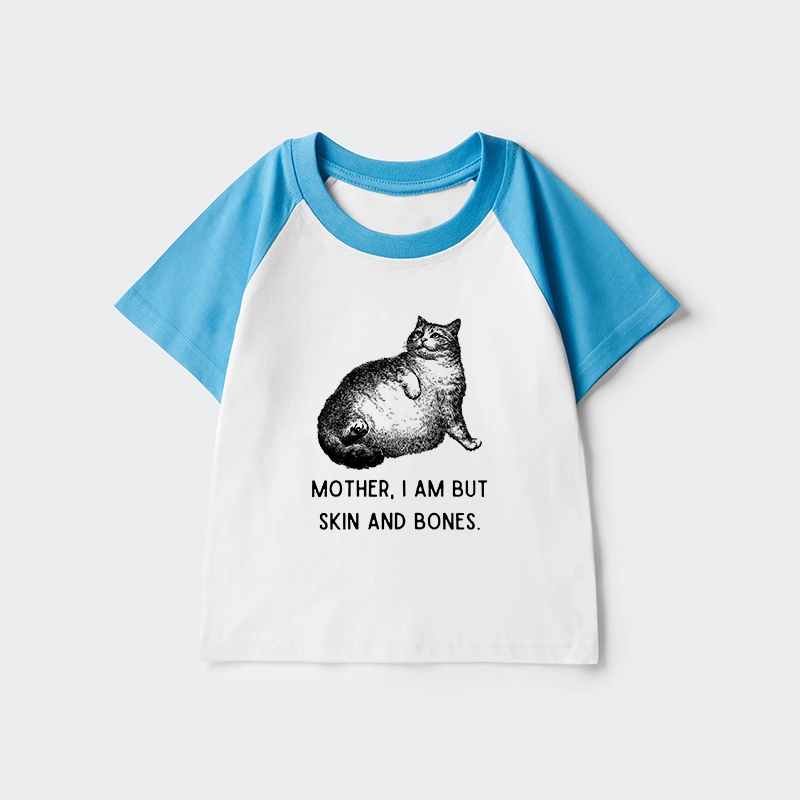 Tokyo-Tiger Skin & Bones Cat Kids Raglan T-shirt
