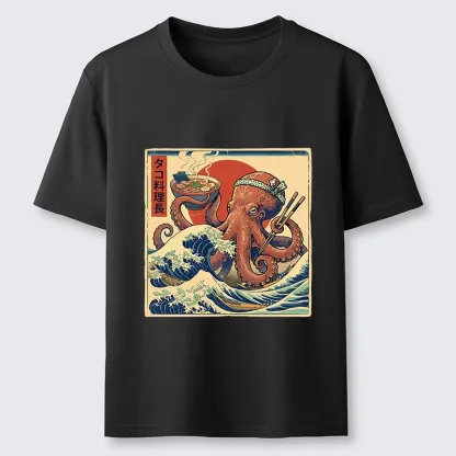 Tokyo-Tiger Ukiyo-E Octopus Ramen Master Classic T-Shirt