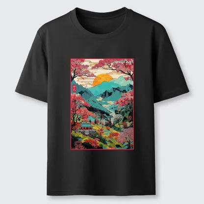 Tokyo-Tiger Golden Sun Over Serene Valley Classic T-Shirt