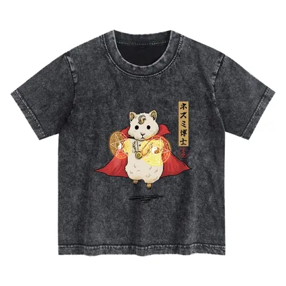 Tokyo-Tiger Doctor Mouse Japanese Kids Washed T-Shirt