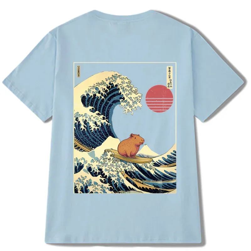 Tokyo-Tiger Capybara Surfing Back Classic T-Shirt
