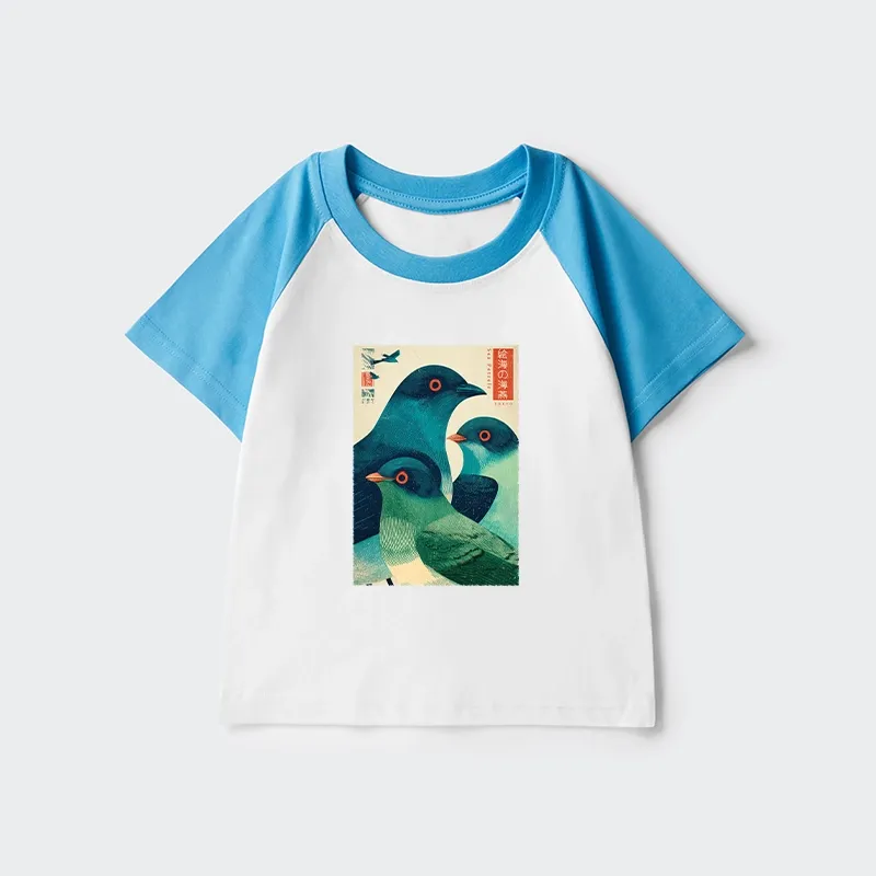 Tokyo-Tiger Petrels Of The Painted Sea Kids Raglan T-shirt