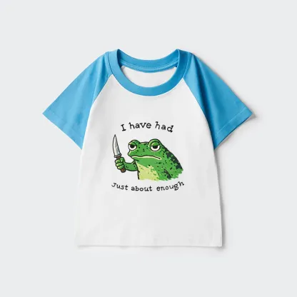 Tokyo-Tiger Impatient Frog Kids Raglan T-shirt