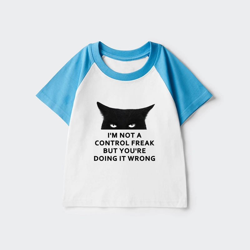 Tokyo-Tiger Control Freak Funny Kids Raglan T-shirt