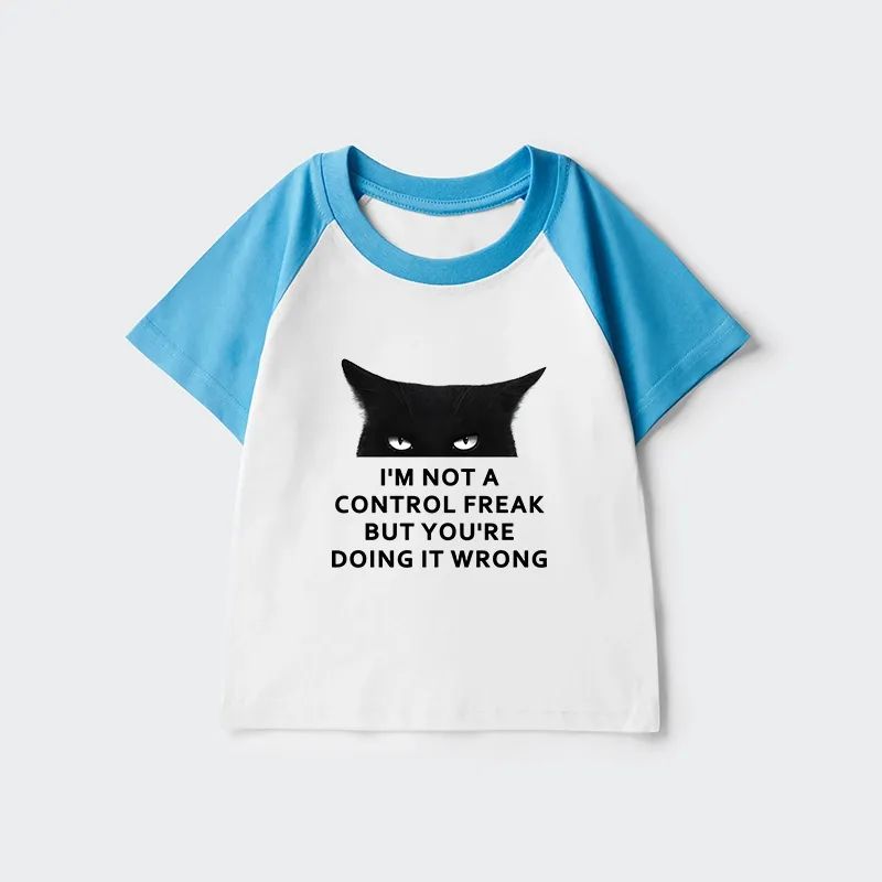 Tokyo-Tiger Control Freak Funny Kids Raglan T-shirt