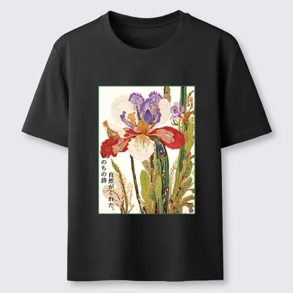 Tokyo-Tiger Vintage Japanese Flower Painting Classic T-Shirt