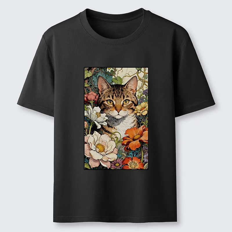 Tokyo-Tiger A Cat Hidden In Flowers Classic T-Shirt