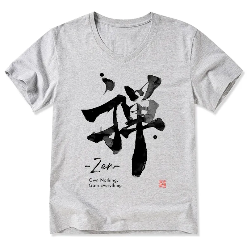 Tokyo-Tiger Zen Texts V-Neck Classic T-Shirt