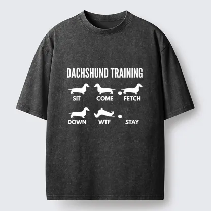 Tokyo-Tiger Chaotic Dachshund Commands Meme Washed T-Shirt
