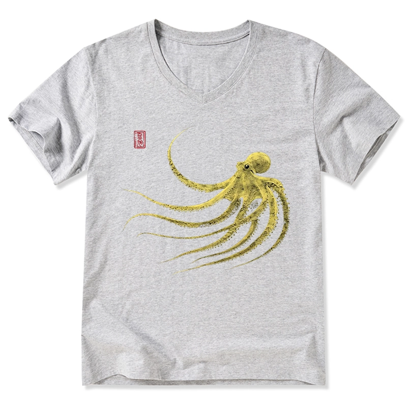 Tokyo-Tiger Retro Octopus Japanese V-Neck Classic T-Shirt