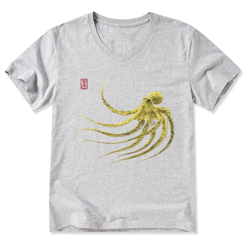 Tokyo-Tiger Retro Octopus Japanese V-Neck Classic T-Shirt