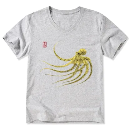 Tokyo-Tiger Retro Octopus Japanese V-Neck Classic T-Shirt