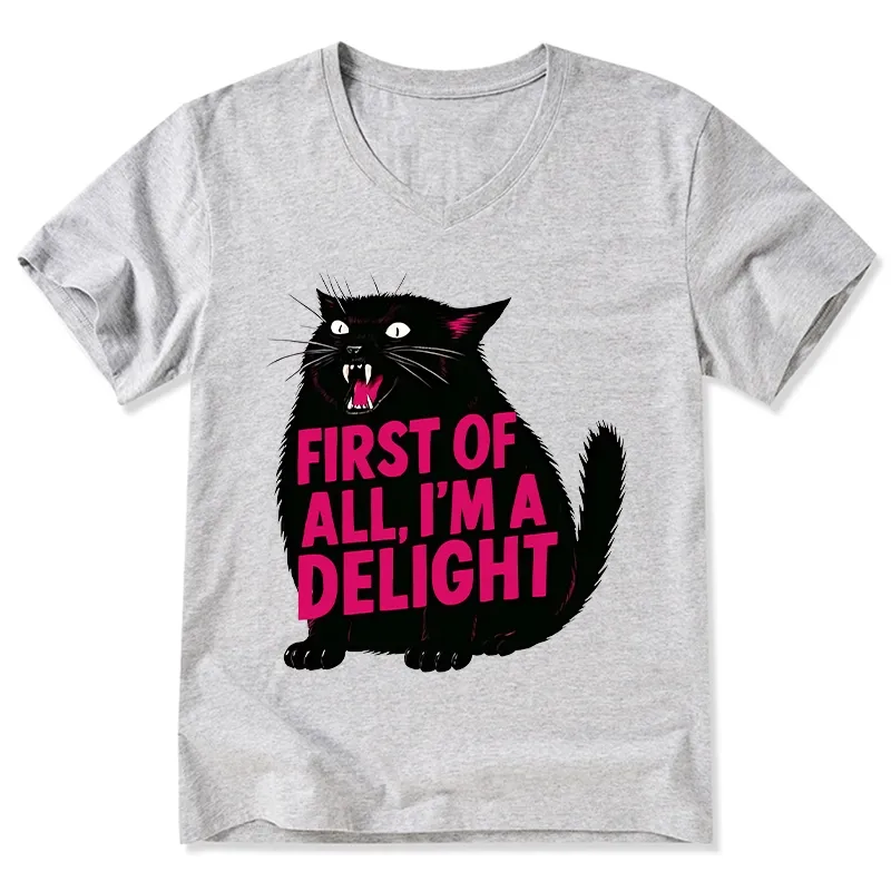 Tokyo-Tiger Roaring Black Cat V-Neck Classic T-Shirt